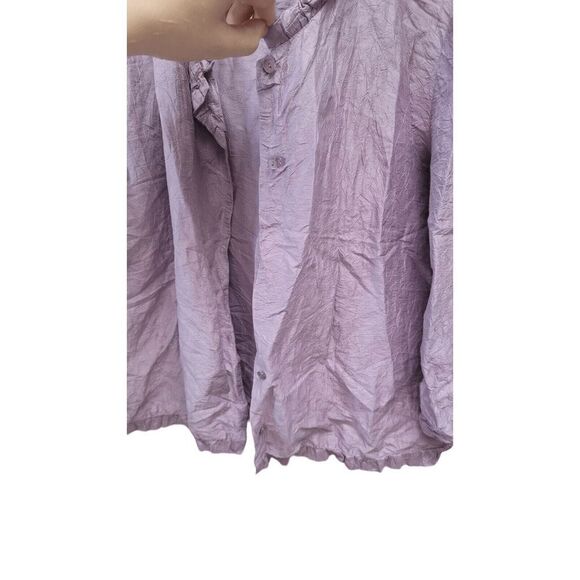 Eileen Fisher Womens Purple Open Front Button Up Silk Jacket Blazer Size Small - Picture 4 of 9
